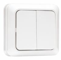 Выключатель 2-клавишный РИМ 10А белый EKF