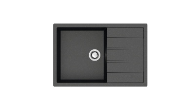 Мойка Модель 161, Прямоугольная 750х505х218мм, Черный   Мрамор