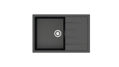 Мойка Модель 161, Прямоугольная 750х505х218мм, Черный   Мрамор