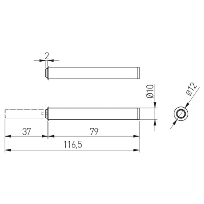 Выталкиватель AM-OWM длинный с магнитным окончанием - схема